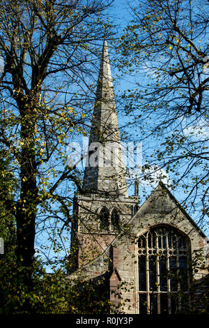 St. Alphege`s Church in autumn, Solihull, West Midlands, England, UK Stock Photo